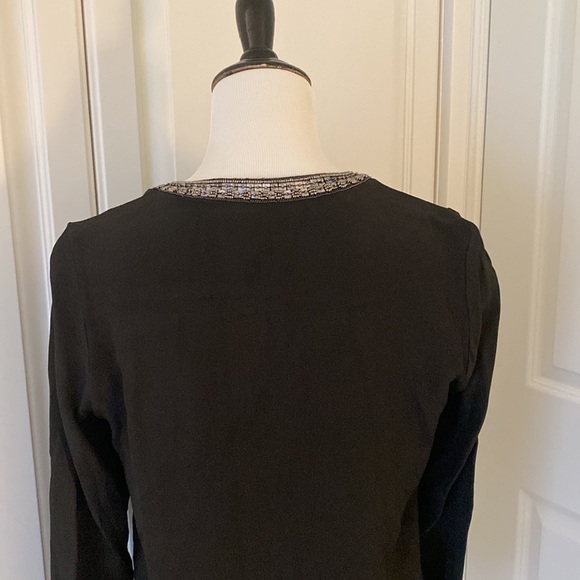 Black silk beaded tunic. Maternity friendly - Picture 4 of 5